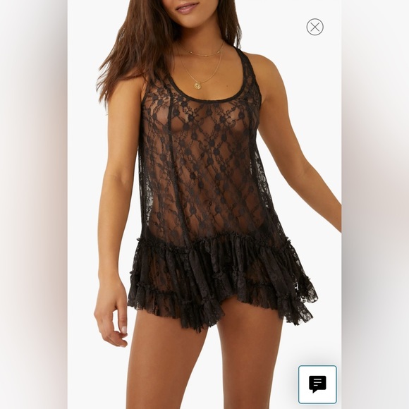 NWT Free People Everything in Lace Tunic Top Color: Dark brown & ivory Size XS - Picture 5 of 7